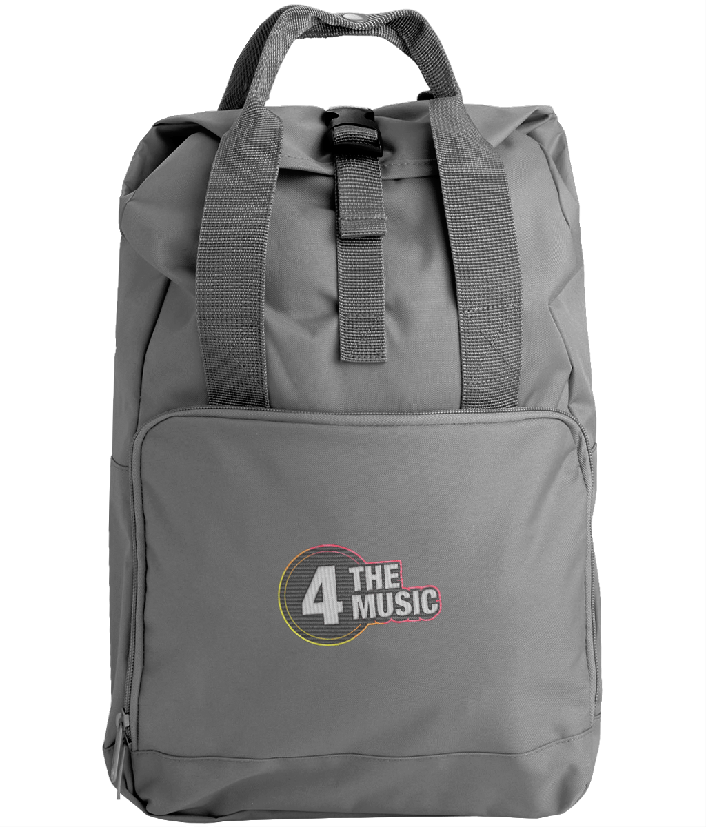 Embroidered Twin Handle Roll-Top Backpack 4TM Logo
