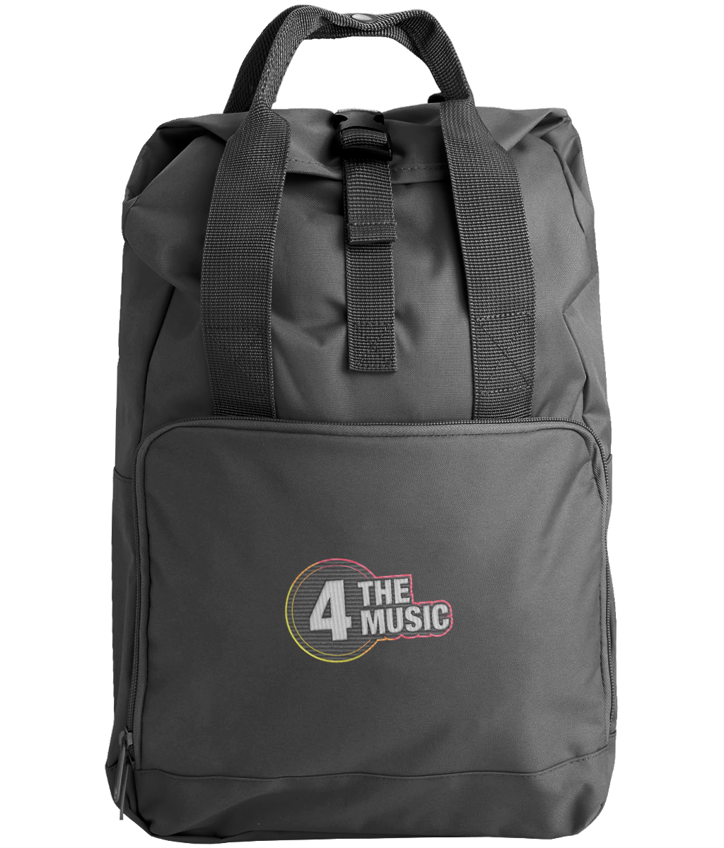 Embroidered Twin Handle Roll-Top Backpack 4TM Logo