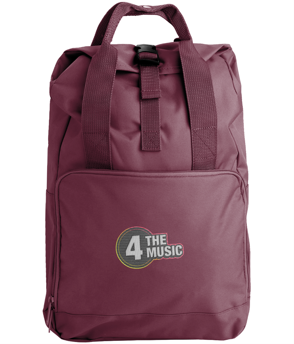 Embroidered Twin Handle Roll-Top Backpack 4TM Logo