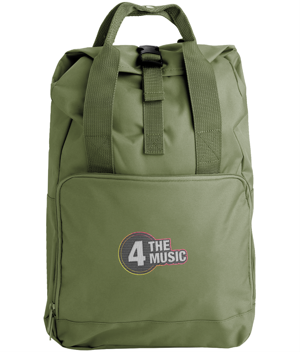 Embroidered Twin Handle Roll-Top Backpack 4TM Logo