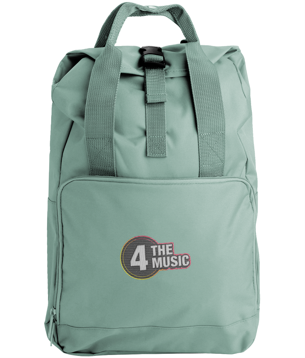 Embroidered Twin Handle Roll-Top Backpack 4TM Logo